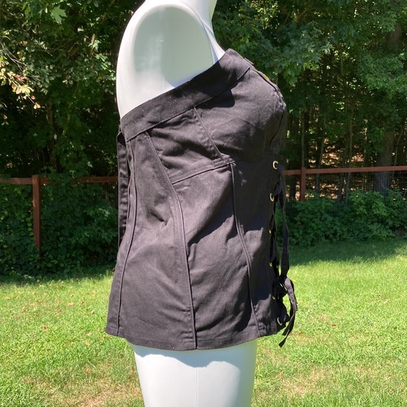 Tripp NYC Daang Goodman black lace up strap/strapless corset size 4X NWT - Picture 6 of 6